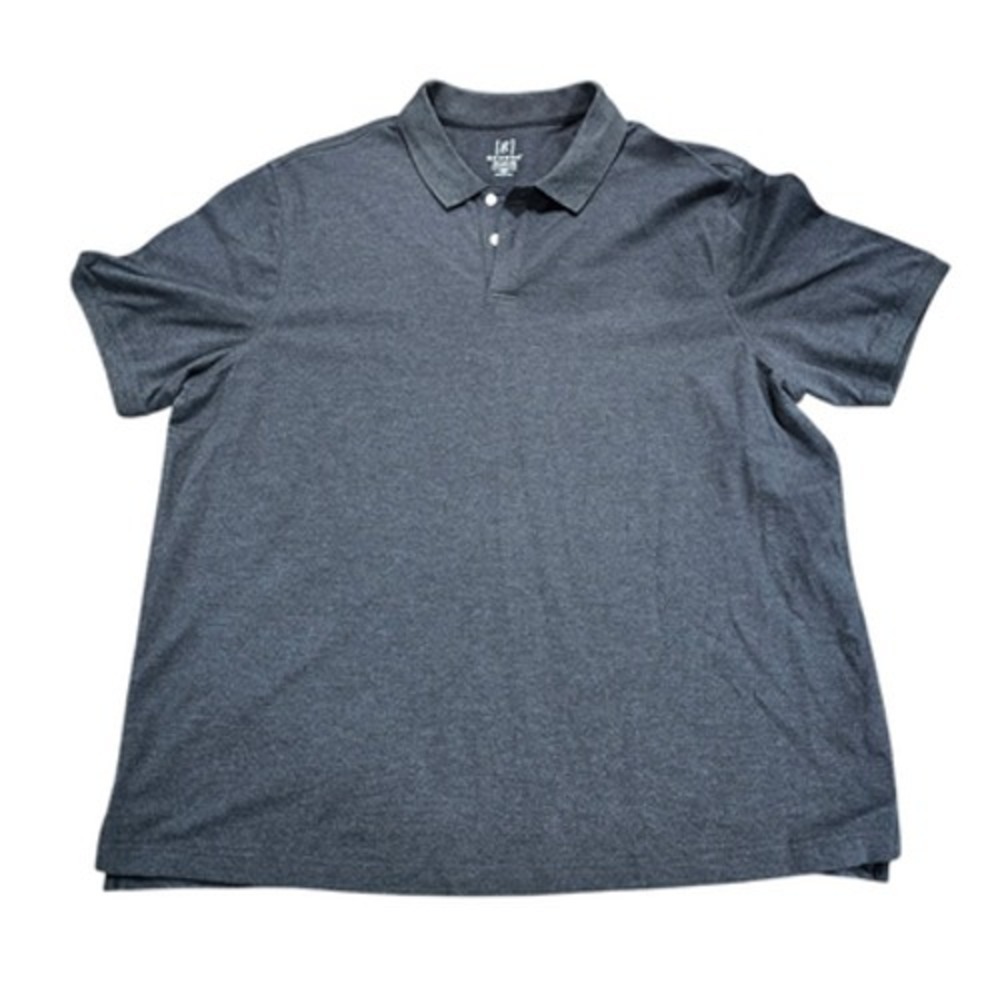 George Men's 2XL (50-52) Grey Performance Polo Shirt Short Sleeve Collared